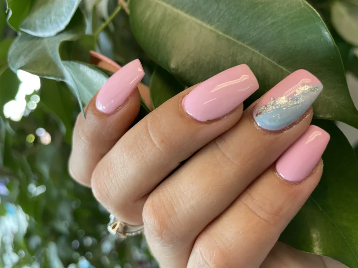 Pink & silver nail design supplied by Hip Hop Nails