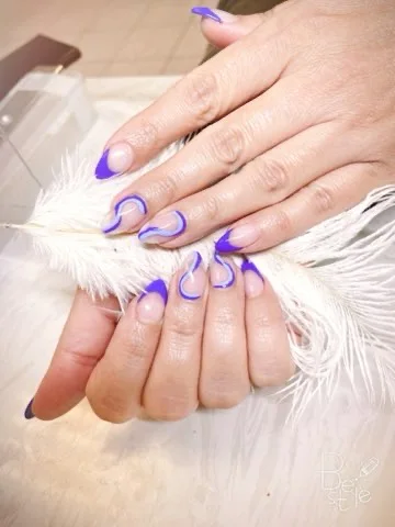 Violet curves nail design supplied by Hip Hop Nails